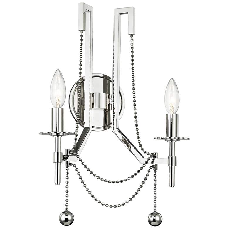 Image 1 Zariah 18 1/4 inch High Polished Nickel 2-Light Wall Sconce