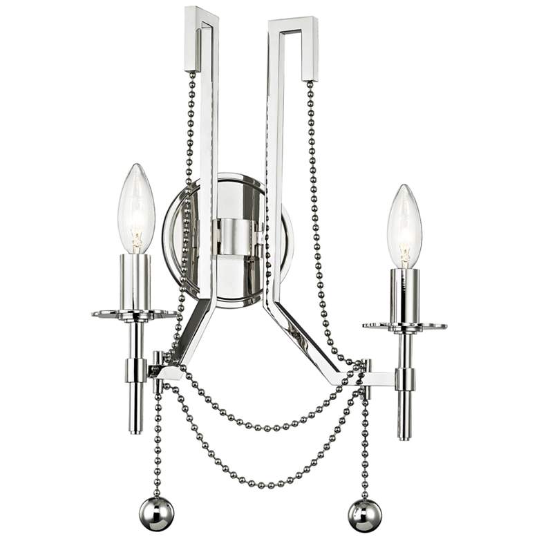 Image 1 Zariah 18 1/4" High Polished Nickel 2-Light Wall Sconce
