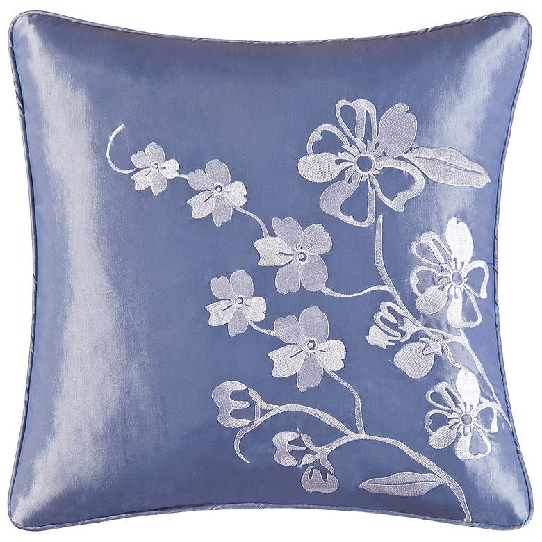 Image 1 Zarina 18 inch Square Embroidered Decorative Pillow