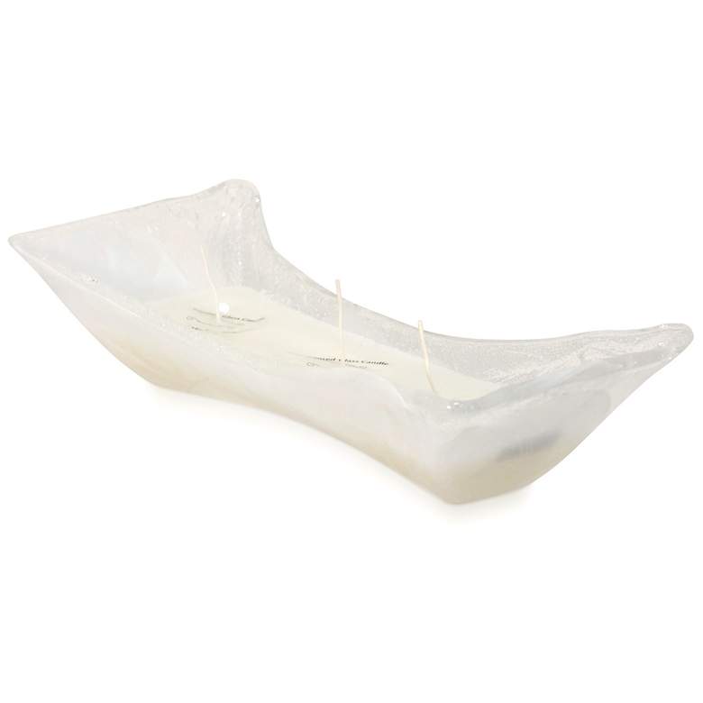 Image 1 Zattera Candle - White Swirl Murano Dish With 3 Wick scented Candle