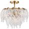 Zavala 14 1/4" Wide Brass and Glass Ceiling Light