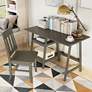 Zavies 47 1/4" Wide Gray Wood Writing Desk with Chair