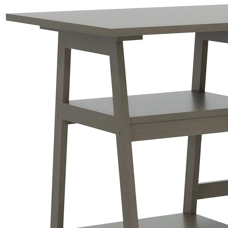 Image 3 Zavies 47 1/4" Wide Gray Wood Writing Desk with Chair more views