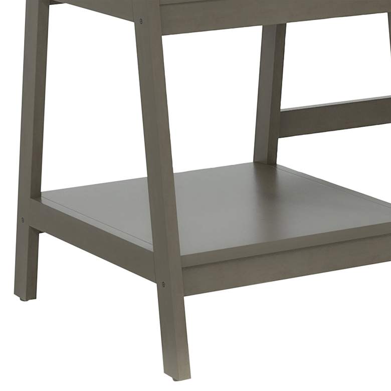 Image 4 Zavies 47 1/4" Wide Gray Wood Writing Desk with Chair more views