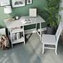 Zavies 47 1/4" Wide White Wood Writing Desk with Chair