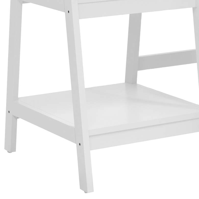 Image 4 Zavies 47 1/4" Wide White Wood Writing Desk with Chair more views