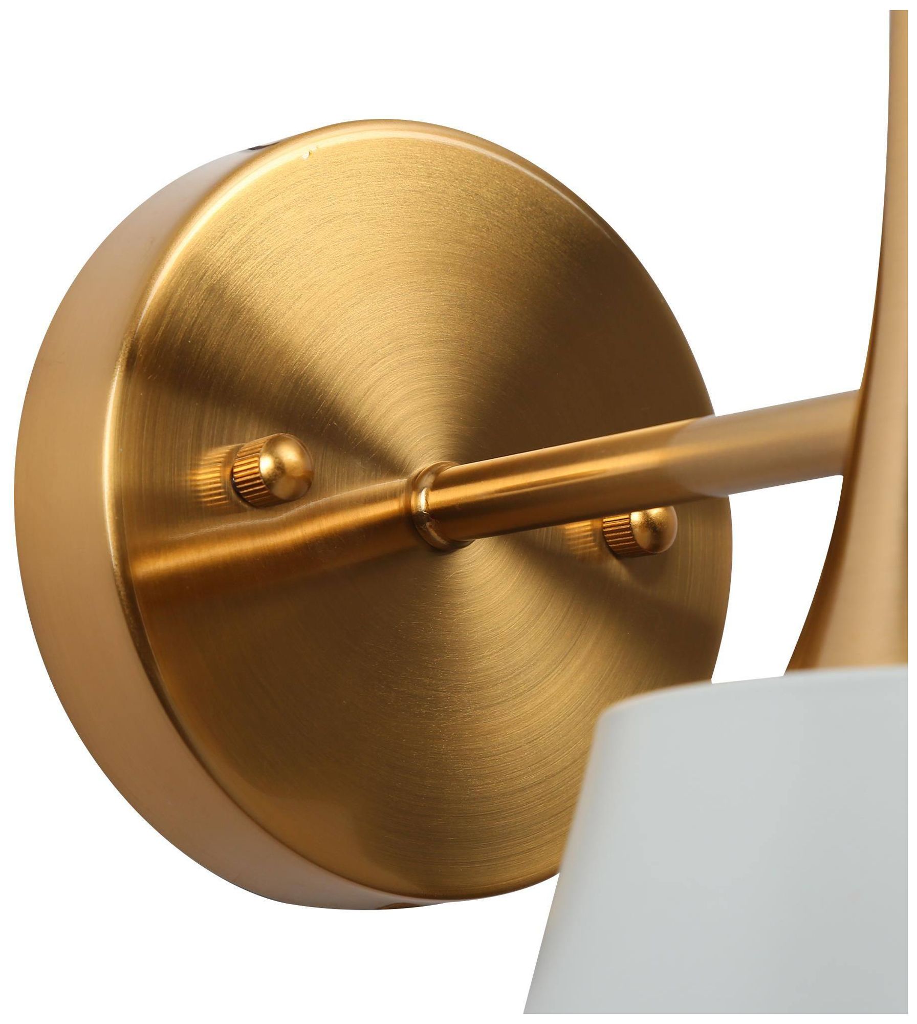 Thumbnail3 of Zavo 1-Light 5.9" Wide White and Gold Bath Light more views