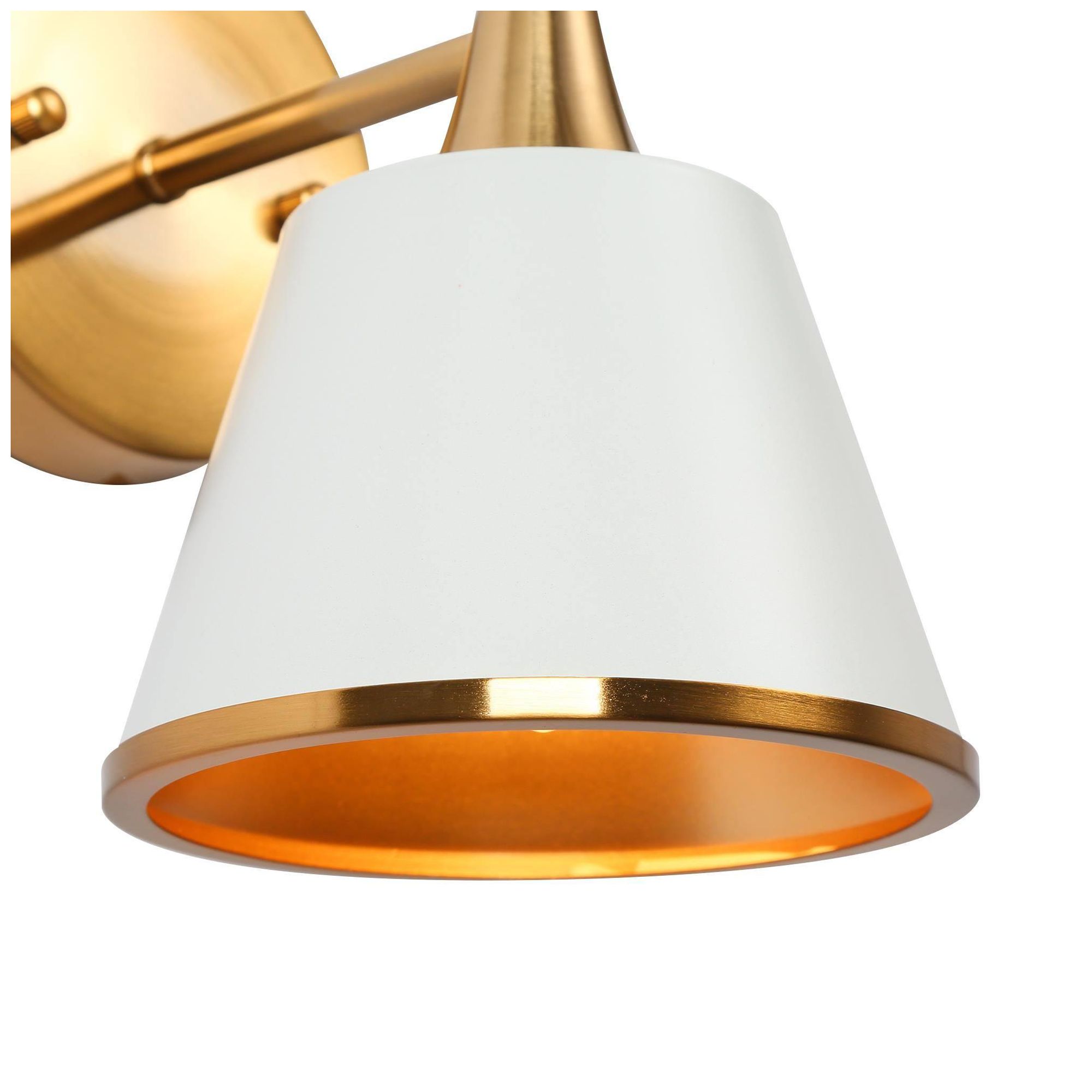 Thumbnail4 of Zavo 1-Light 5.9" Wide White and Gold Bath Light more views