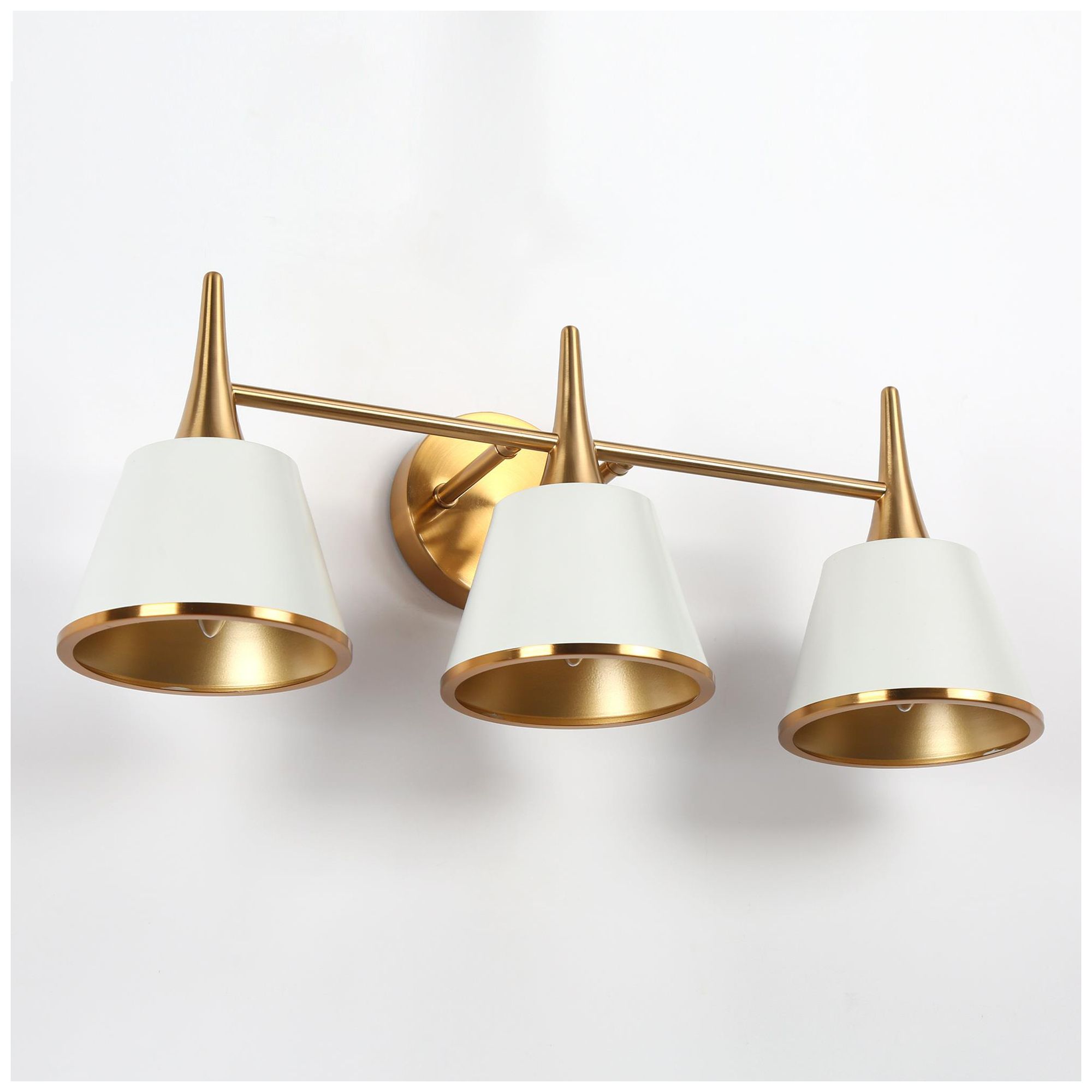 Image 2 Zavo 3-Light 22.4" Wide White and Gold Bath Light more views