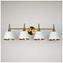 2_Zavo 4-Light 29.1" Wide White and Gold Bath Light more views