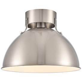 Image1 of Zayne 12" Wide 1-Light Semi Flush - Brushed Nickel
