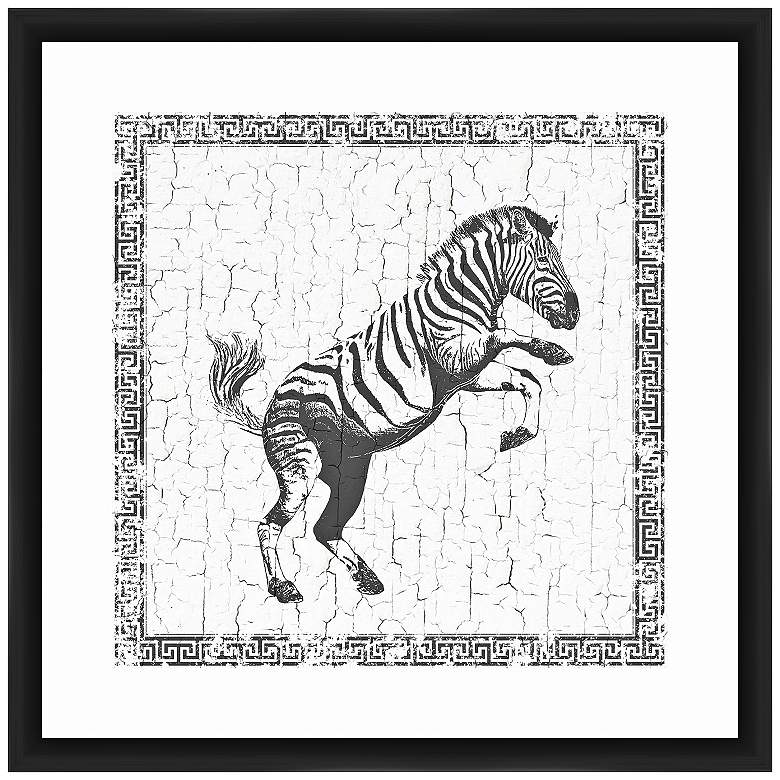 Image 1 Zebra 22 inch Square Framed Giclee Wall Art