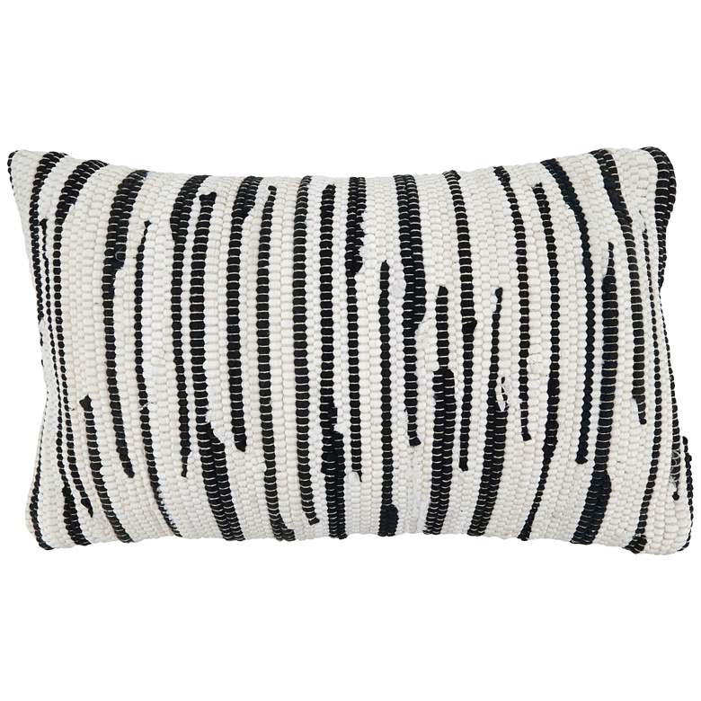 Image 1 Zebra Chindi Back and White 23 inch x 14 inch Decorative Pillow