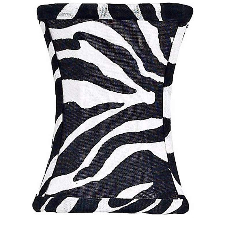 Image 1 Zebra Print Hourglass Shade 3.75x3.75x5 (Clip-On)
