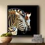 Zebras 39" Square Endangered Animal Print Framed Wall Art