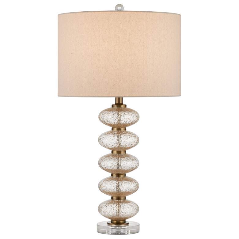 Image 2 Zebulon Antique Brass and Glass Table Lamp