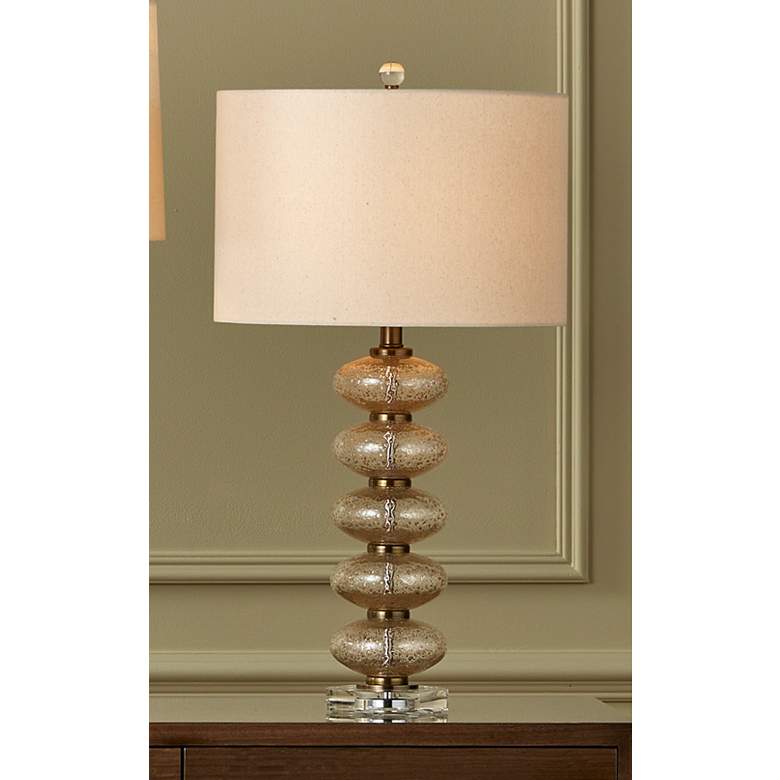 Image 1 Zebulon Antique Brass and Glass Table Lamp