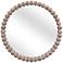 Zeena White-Washed Wood 30" Round Wall Mirror