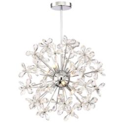 Zeev Adelle 19 1/2" Wide Chrome 8-Light Chandelier
