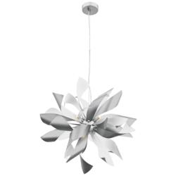 Zeev Bloom 24&quot; Wide Silver and Matte White Pendant Light