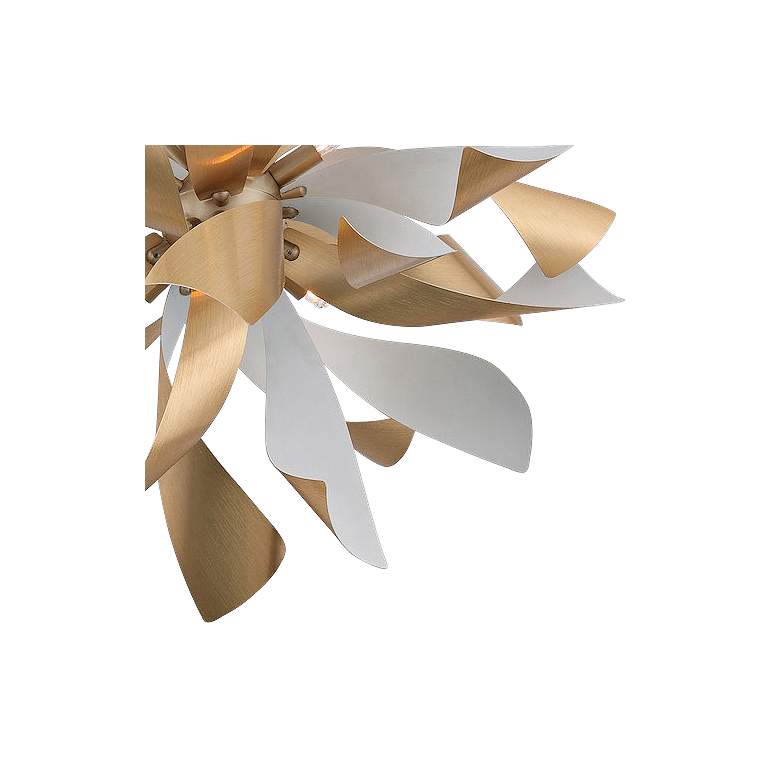 Image 3 Zeev Bloom 24"W Brushed Brass and Matte White Pendant Light more views