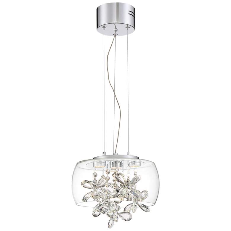 Image 2 Zeev Destiny 11" Wide Chrome and Glass LED Mini Pendant Light