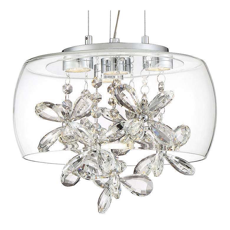 Image 3 Zeev Destiny 11" Wide Chrome and Glass LED Mini Pendant Light more views