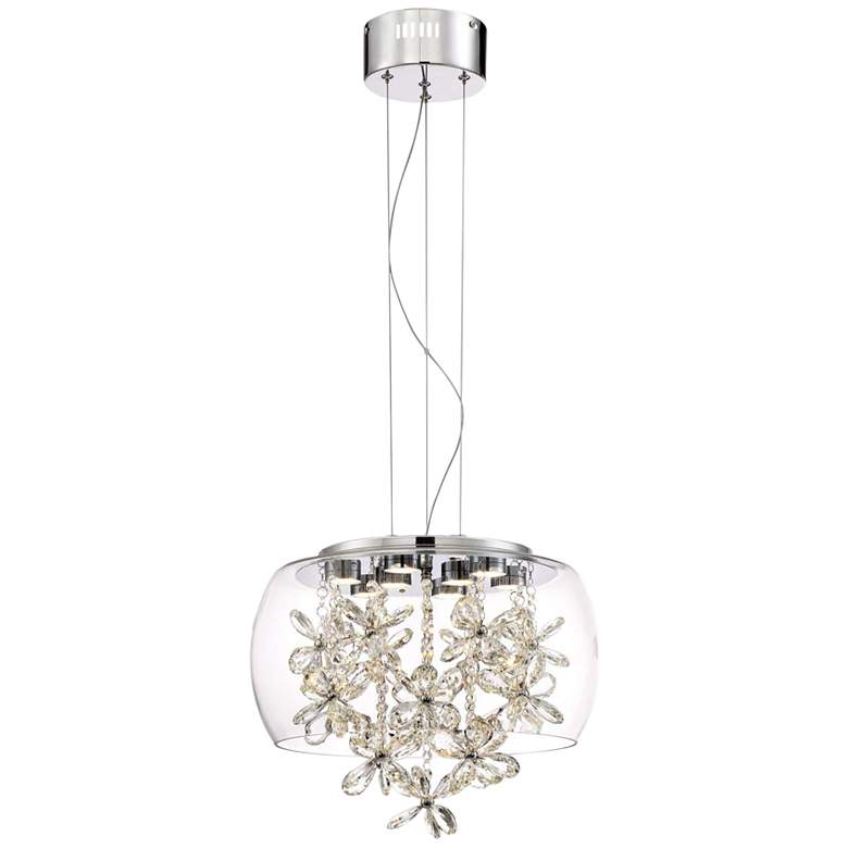 Image 2 Zeev Destiny 15" Wide Chrome and Glass LED Pendant Light