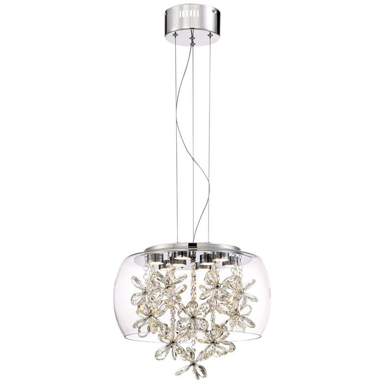 Image 2 Zeev Destiny 15 inch Wide Chrome and Glass LED Pendant Light