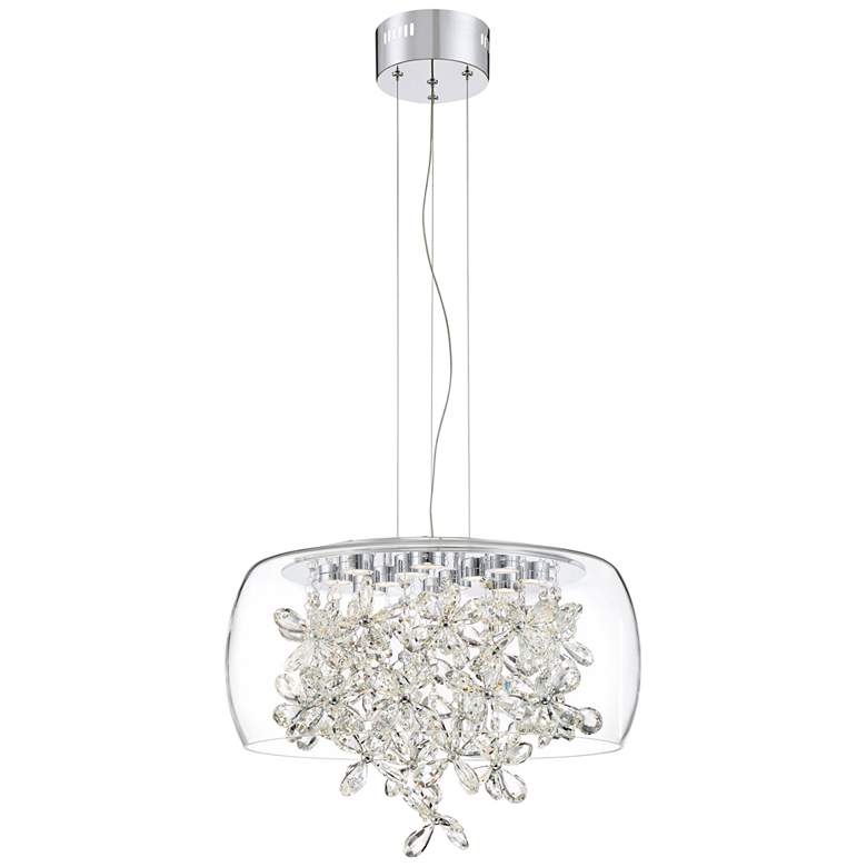 Image 2 Zeev Destiny 20 inch Wide Chrome and Glass LED Pendant Light