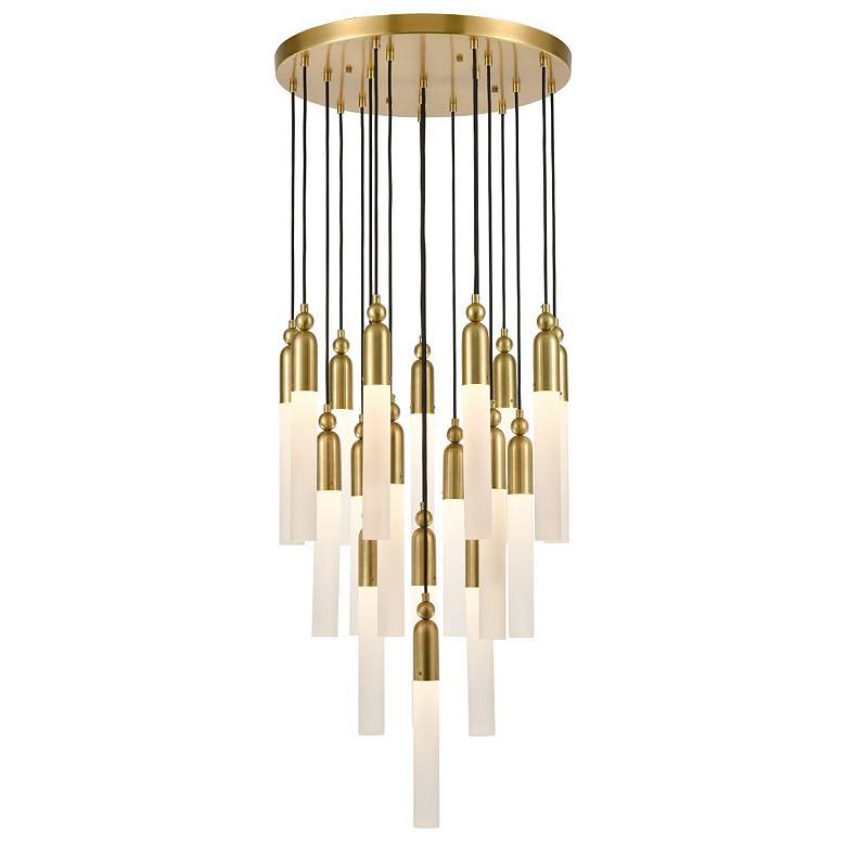 Image 1 Zeev Fusion 27 1/2" Wide Aged Brass Multi-Light Pendant