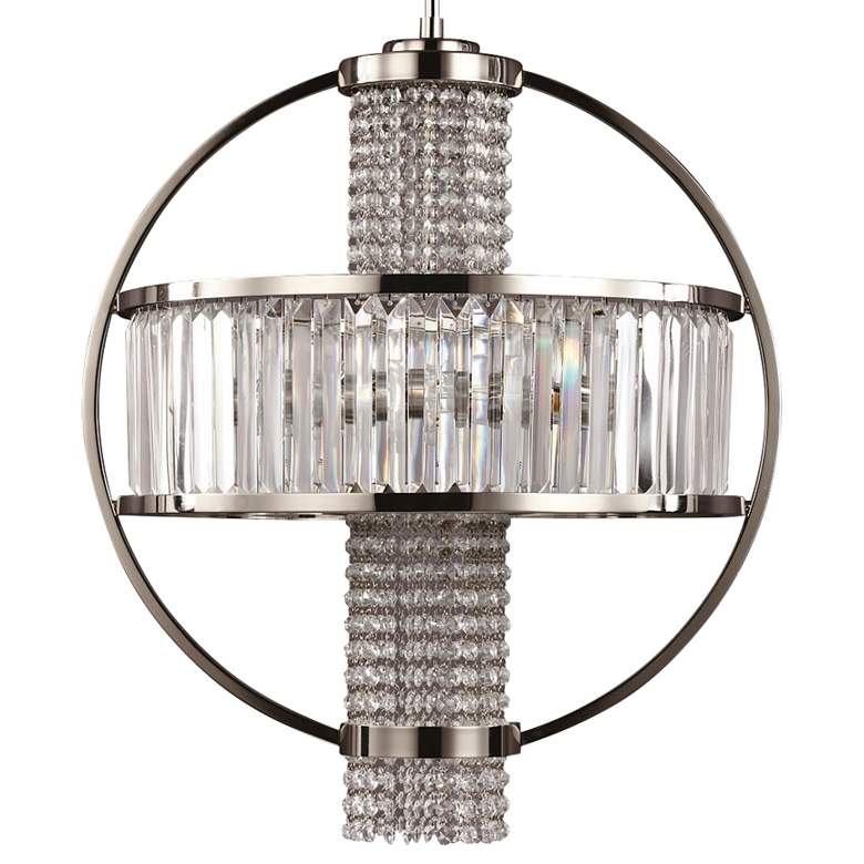 Image 3 Zeev Metropolis 22 inchW Polished Nickel Crystal Pendant Light more views