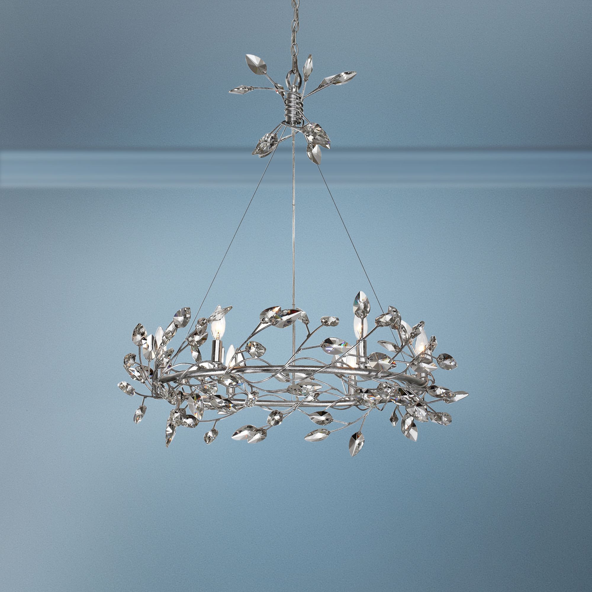 leaf and crystal chandelier