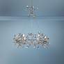 Zeev Misthaven 32"W Silver Leaf Crystal 6-Light Chandelier