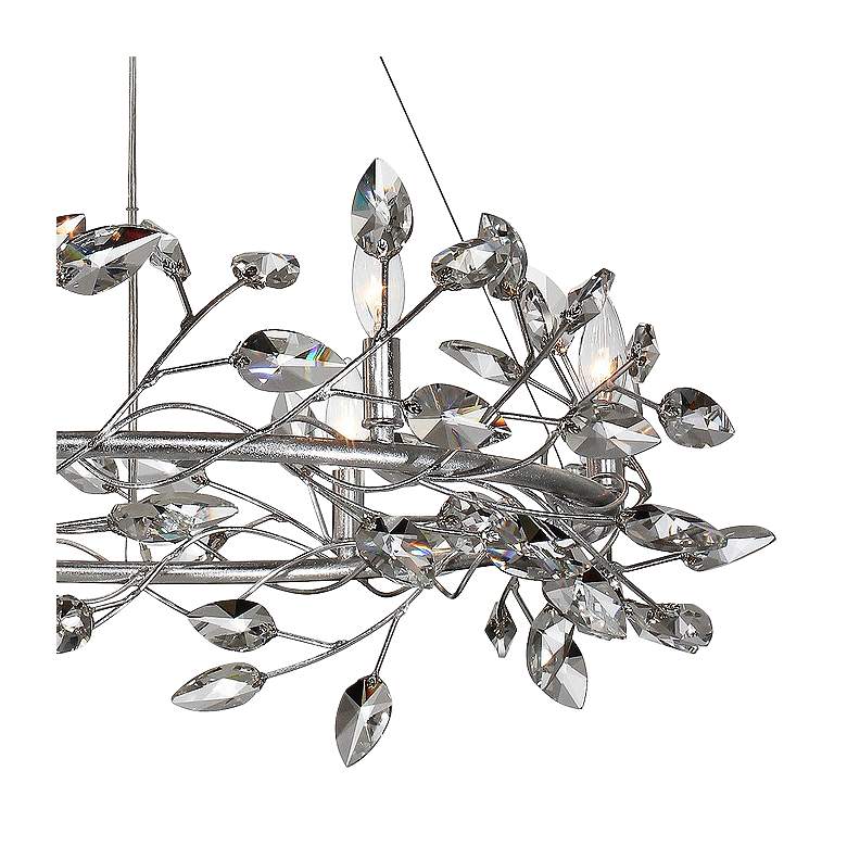 Image 3 Zeev Misthaven 32"W Silver Leaf Crystal 6-Light Chandelier more views