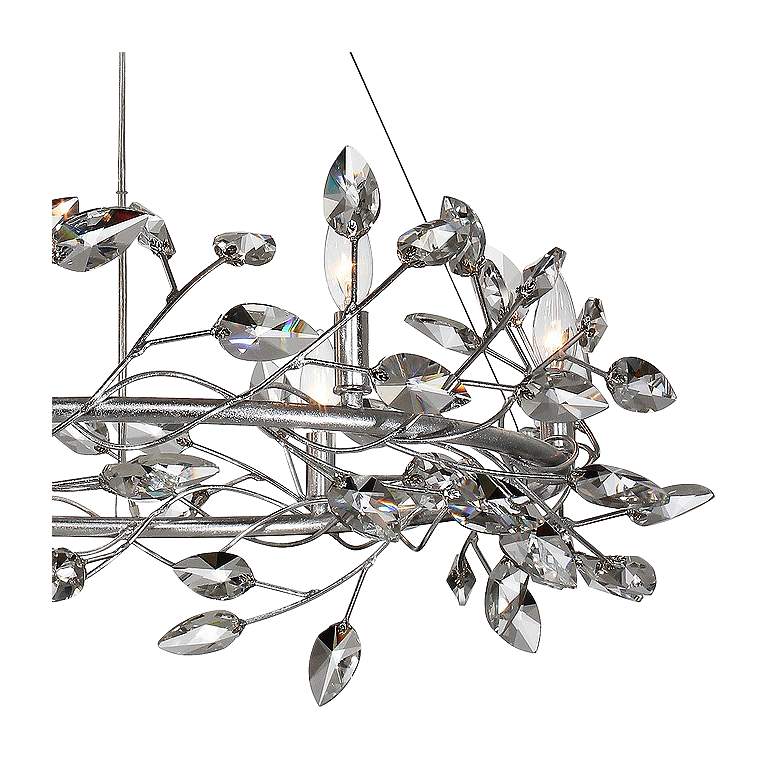 Image 3 Zeev Misthaven 32 inchW Silver Leaf Crystal 6-Light Chandelier more views