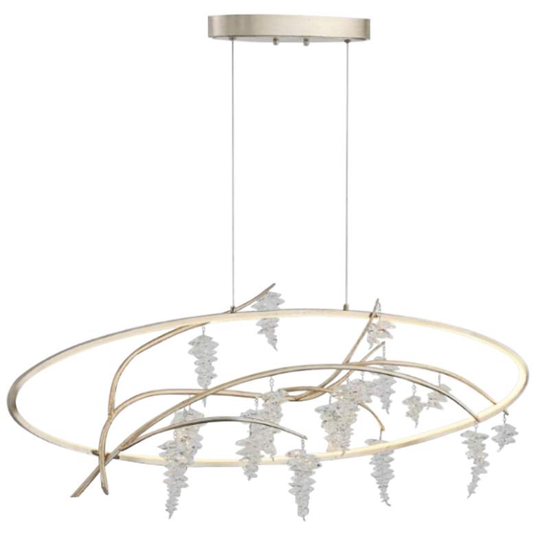 Image 2 Zeev Orchard 48"W Silver Leaf w/ Antique Gold LED Chandelier