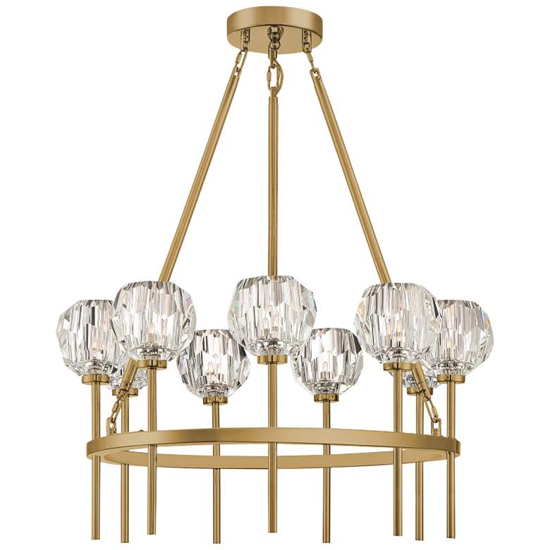 Image 2 Zeev Parisian 26 inch Wide Aged Brass 9-Light Round Chandelier