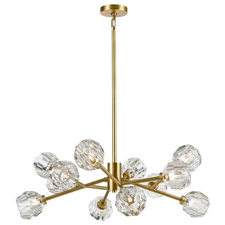 Image 1 Zeev Parisian 35"W Aged Brass 12-Light Sputnik Chandelier