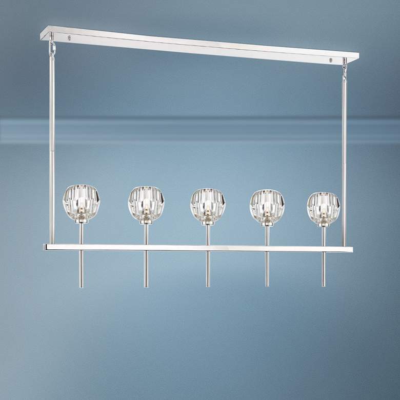 Image 1 Zeev Parisian 46"W Nickel Kitchen Island Light Chandelier