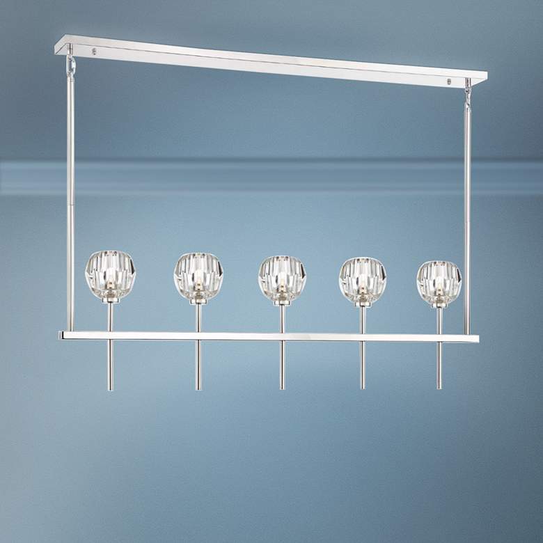 Image 1 Zeev Parisian 46 inchW Nickel Kitchen Island Light Chandelier