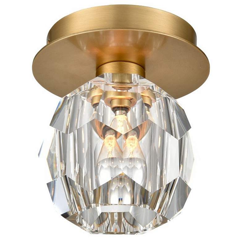 Image 1 Zeev Parisian 5 1/2" Wide Aged Brass Ceiling Light