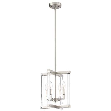 Zeev Regent 12" Wide Polished Nickel 4-Light Mini Chandelier