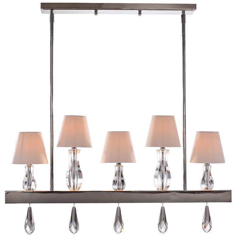 Image 2 Zeev Sophia 36" Wide Chrome Kitchen Island Light Chandelier