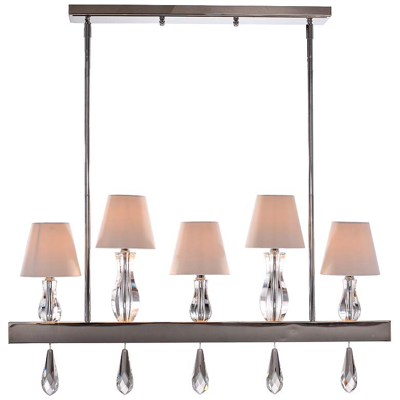 Image 2 Zeev Sophia 36 inch Wide Chrome Kitchen Island Light Chandelier