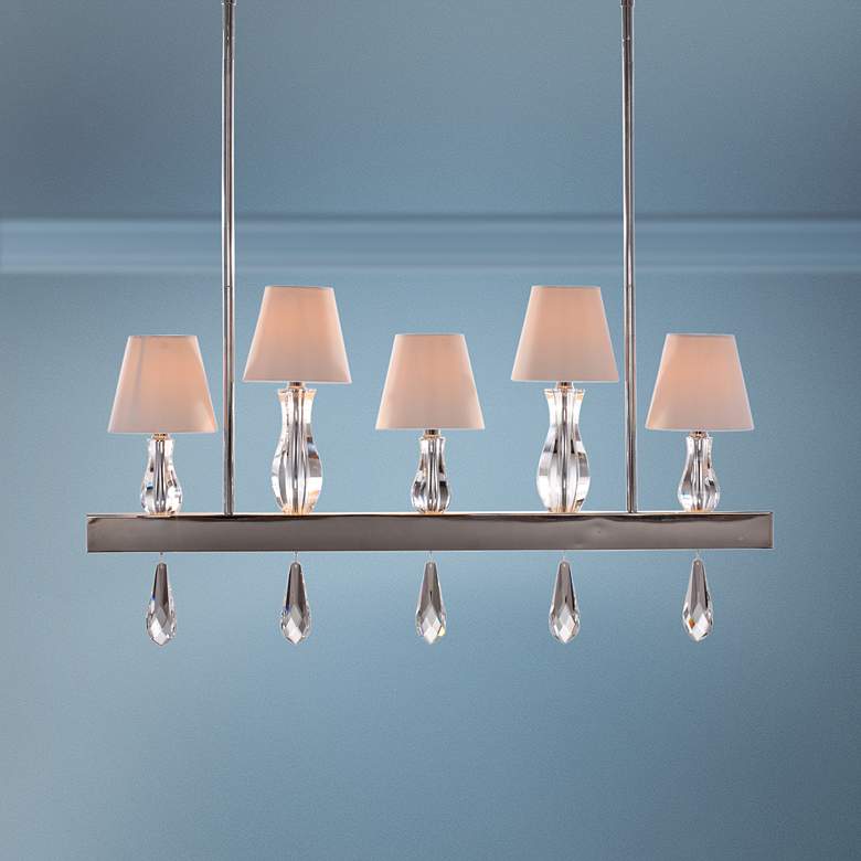 Image 1 Zeev Sophia 36" Wide Chrome Kitchen Island Light Chandelier
