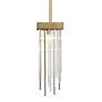 1_Zeev Waterfall 6" Wide Aged Brass Crystal Mini Pendant