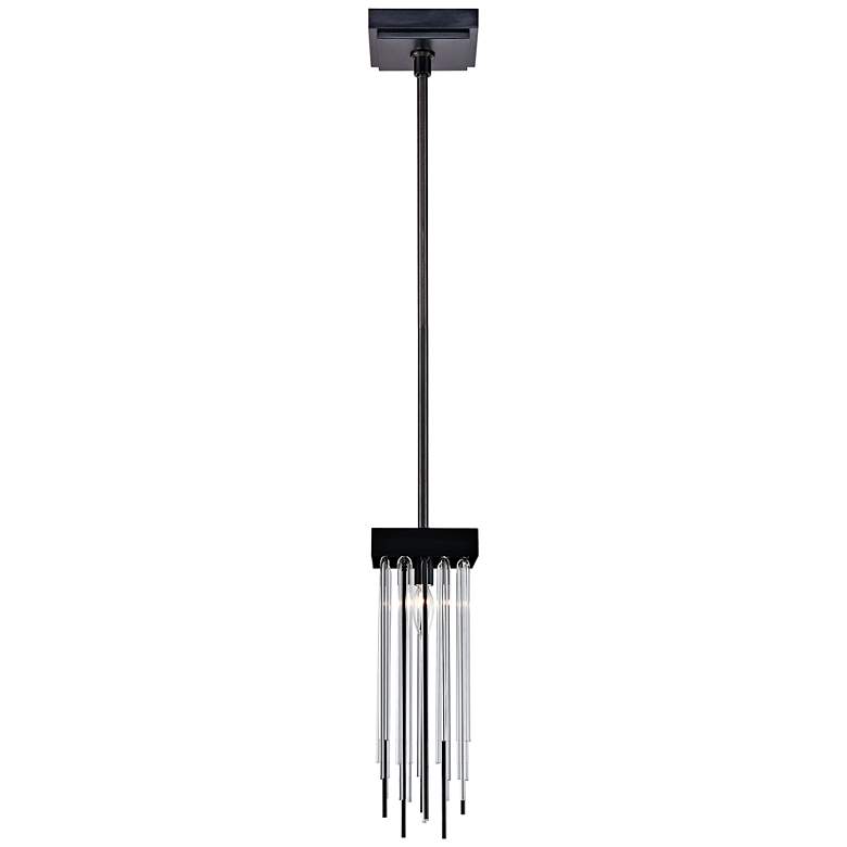 Image 4 Zeev Waterfall 6" Wide Satin Brushed Black Mini Pendant more views