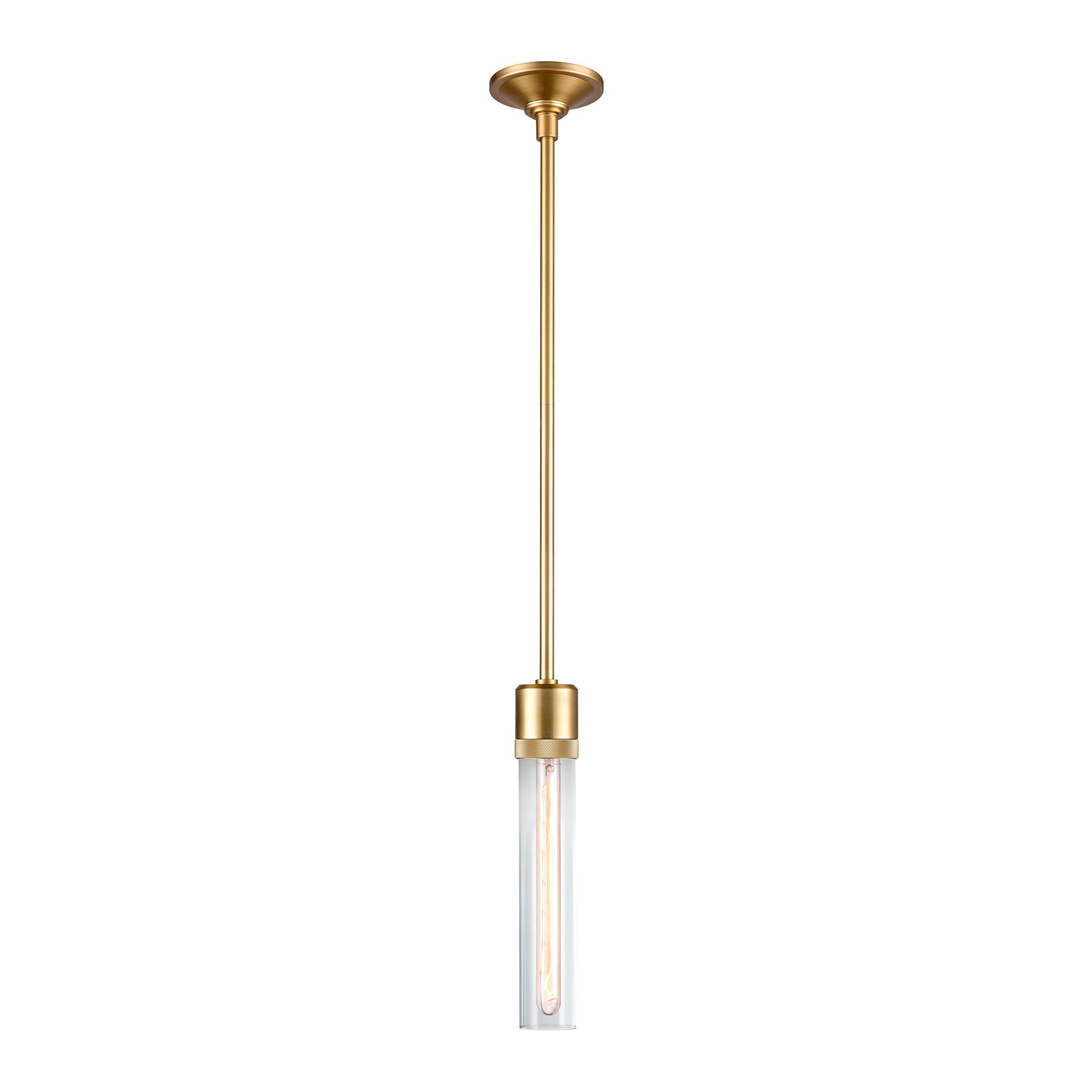 Image 2 Zeev Zigrina 5 1/4"W Aged Brass Mini Pendant w/ Clear Shade more views