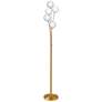 Zelda 70 1/2" High 5-Light White Glass Aged Brass Modern Floor Lamp